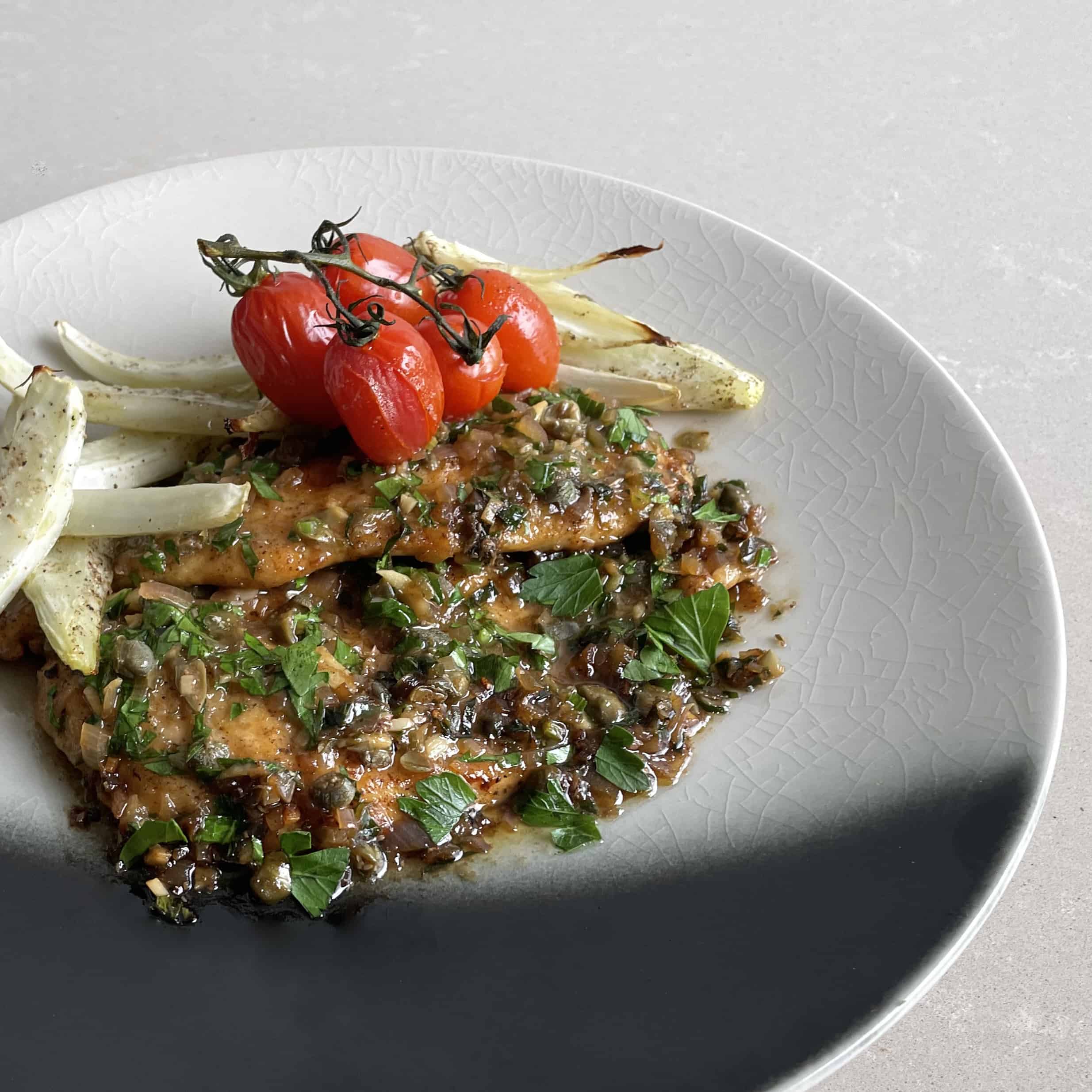 Kip piccata, kipfilet met kappertjes en citroen, recept online slager