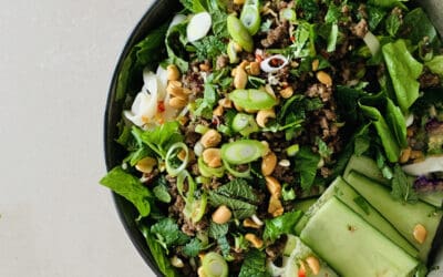 Recept | Vietnamese salade met spicy gehakt en nuoc cham