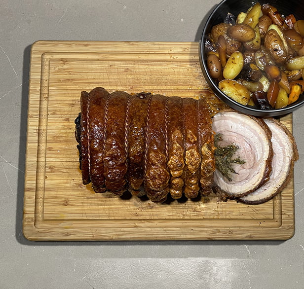 porchetta recept buikspek rollade met zwoerd, buikspek online bestellen slager